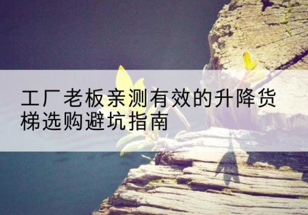 三原升降货梯怎么选-工厂老板亲测有效的升降货梯选购避坑指南